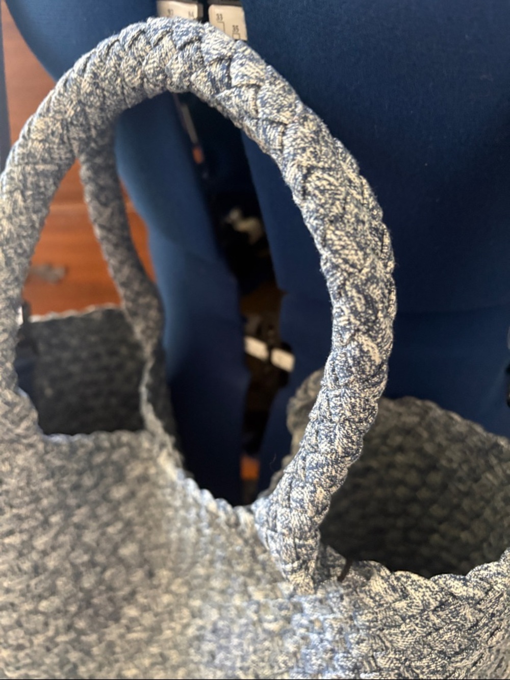 New Listing NWT Sol & Solene ‘Sky’s the Limit’ Woven Denim Tote Bag. - Picture 3 of 8